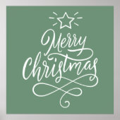 Frohe Weihnachten zitiert weiß und grün Poster (Vorne)