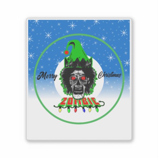 Frohe Weihnachten Zombie Aufkleber (Vorderseite)