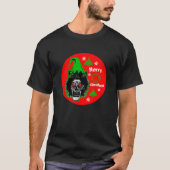 Frohe Weihnachten Zombie Red Eyes Red Circle T-Shirt (Vorderseite)