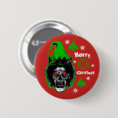 Frohe Weihnachten Zombie Rote Augen Stil 2 Button (Vorne & Hinten)