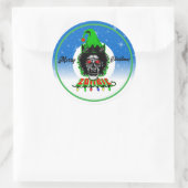Frohe Weihnachten Zombie Runder Aufkleber (Tasche)