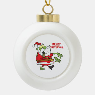 Frohe Weihnachten Zombie Santa Keramik Kugel-Ornament