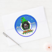 Frohe Weihnachten Zombie White Script Runder Aufkleber (Umschlag)