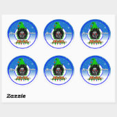 Frohe Weihnachten Zombie White Script Runder Aufkleber (Blatt)