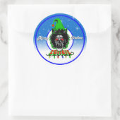 Frohe Weihnachten Zombie White Script Runder Aufkleber (Tasche)