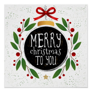 Frohe Weihnachten zu Ihnen 20" x 20", Poster