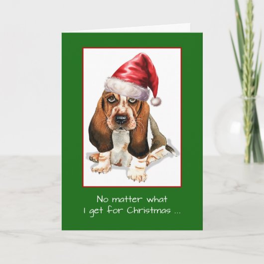 Frohe Weihnachten zu lieben eins mit Basset Hound Karte (Vorderseite)