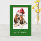 Frohe Weihnachten zu lieben eins mit Basset Hound Karte (Gelbe Blume)