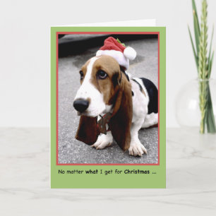 Frohe Weihnachten zu lieben eins mit Basset Romanc Karte