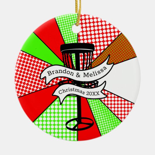 Frohe Weihnachten zu meinem Lieblings-Disk Golfer Keramik Ornament (Vorne)