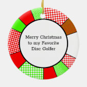 Frohe Weihnachten zu meinem Lieblings-Disk Golfer Keramik Ornament (Hinten)