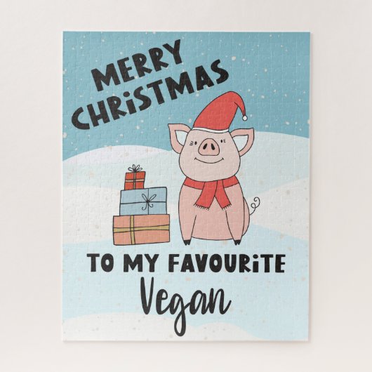Frohe Weihnachten zu meinem veganen niedlichen Fer Puzzle (Vertikal)