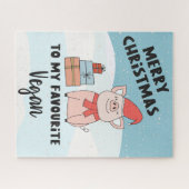 Frohe Weihnachten zu meinem veganen niedlichen Fer Puzzle (Horizontal)