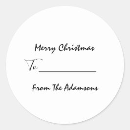 Frohe Weihnachten zu.. von Familienname Holiday Wh Runder Aufkleber