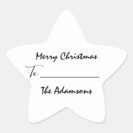 Frohe Weihnachten zu... von Familienname Holidays  Stern-Aufkleber