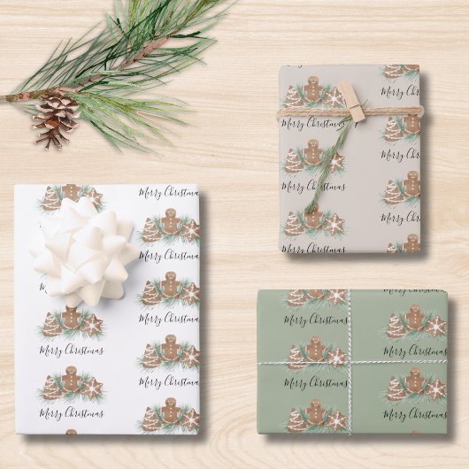 Frohe Weihnachten Zuckerkuchen Kekse  Geschenkpapier Set