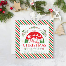 Frohe Weihnachten Zuckerstange Pfefferminz Rot & G