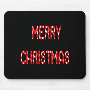 Frohe Weihnachten Zuckerstange Schrift Mädchen Jun Mousepad