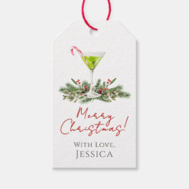 Frohe Weihnachten Zuckerstangen-Martini und Mistel Geschenkanhänger