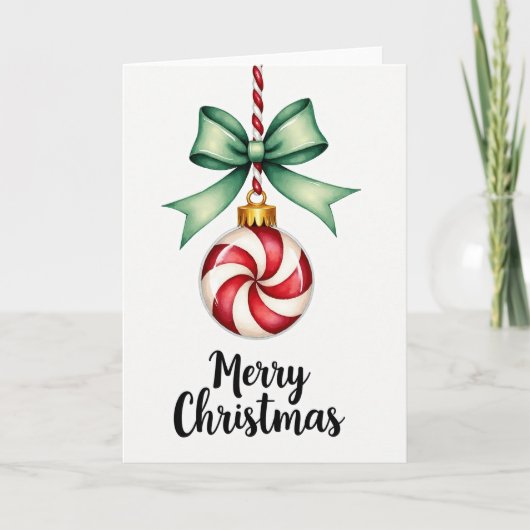 Frohe Weihnachten-Zuckerstangen-Ornament Karte (Vorderseite)