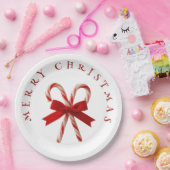 Frohe Weihnachten Zuckerstangen Pappteller (Party)
