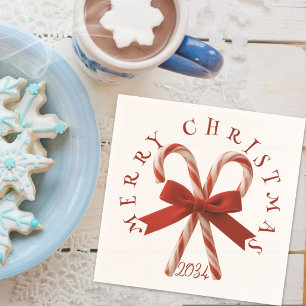Frohe Weihnachten Zuckerstangen Weihnachtsfeier Serviette