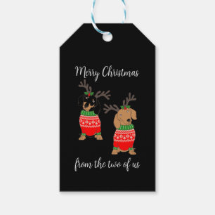 Frohe Weihnachten Zwei Decked Out Dackeln Geschenkanhänger