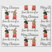 Frohe Weihnachten Zwei Decked Out Dackeln Geschenkpapier (Flach)