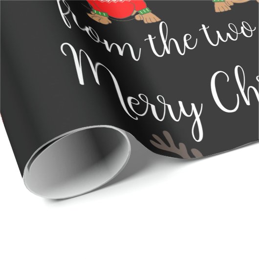 Frohe Weihnachten Zwei Decked Out Dackeln Geschenkpapier (Rolleneckpunkt)