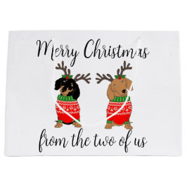 Frohe Weihnachten Zwei Decked Out Dackeln Große Geschenktüte