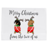Frohe Weihnachten Zwei Decked Out Dackeln Große Geschenktüte (Rückseite)