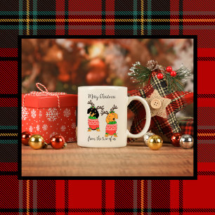 Frohe Weihnachten Zwei Decked Out Dackeln Kaffeetasse