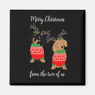 Frohe Weihnachten Zwei Decked Out Dackeln Magnet