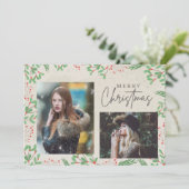 Frohe Weihnachten Zwei Foto (Stehend Vorderseite)