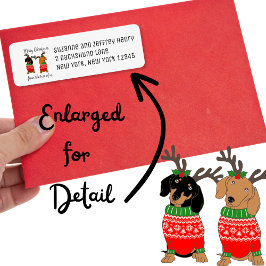 Frohe Weihnachten zwei gedeckte Dackeln Urlaub