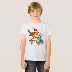 Frohe Weihnachten Zwei liebende Vögel Tri-Blend Shirt