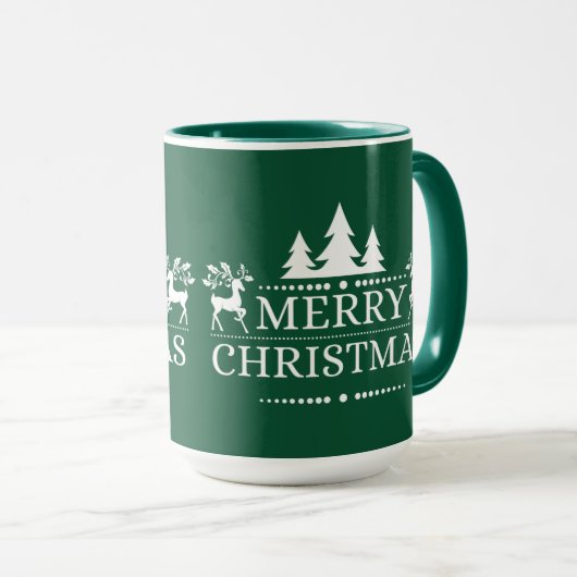 Frohe Weihnachten zwei Tasse grün (VorderseiteRechts)