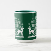 Frohe Weihnachten zwei Tasse grün (Zentrum)