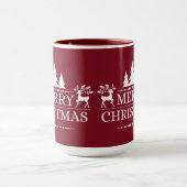 Frohe Weihnachten Zwei Tone Tasse-Deep Red Tasse (Zentrum)