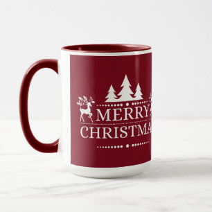 Frohe Weihnachten Zwei Tone Tasse-Deep Red Tasse