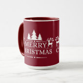 Frohe Weihnachten Zwei Tone Tasse-Deep Red Tasse (Vorderseite Links)