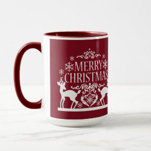 Frohe Weihnachten Zwei Tone Tasse-Deep Red Tasse