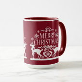 Frohe Weihnachten Zwei Tone Tasse-Deep Red Tasse (VorderseiteRechts)