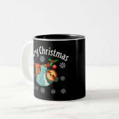 Frohe Weihnachten Zweifarbige Tasse (Vorderseite Links)