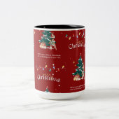 frohe Weihnachten Zweifarbige Tasse (Mittel)