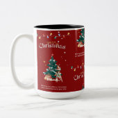 frohe Weihnachten Zweifarbige Tasse (Links)