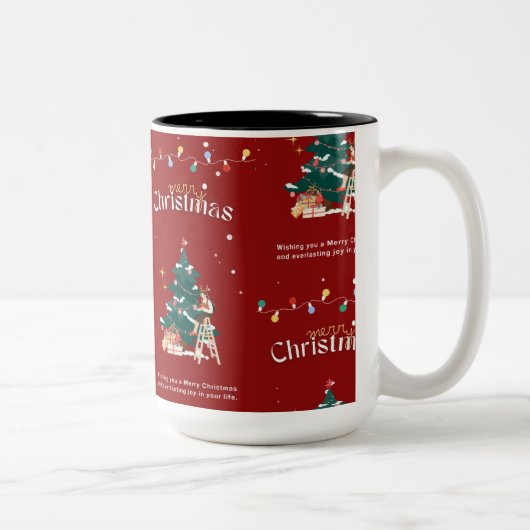 frohe Weihnachten Zweifarbige Tasse (Rechts)