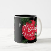 Frohe Weihnachten Zweifarbige Tasse (VorderseiteRechts)