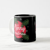 Frohe Weihnachten Zweifarbige Tasse (Vorderseite Links)
