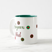 Frohe Weihnachten Zweifarbige Tasse (Vorderseite Links)
